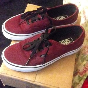 Vans Lace Up Burgundy Sneakers